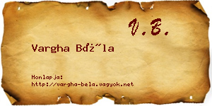 Vargha Béla névjegykártya