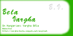 bela vargha business card